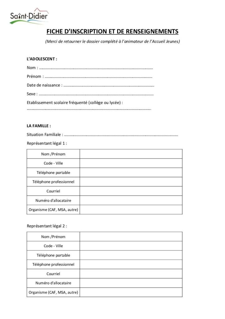 Image du document Fiche d’inscription
