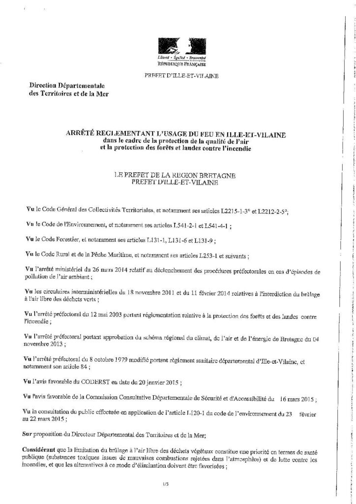 Image du document Arrêté réglementaire à l’usage des forêts
