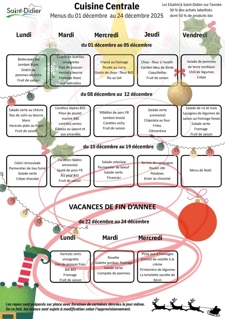 Image du document Menus de décembre 2025
