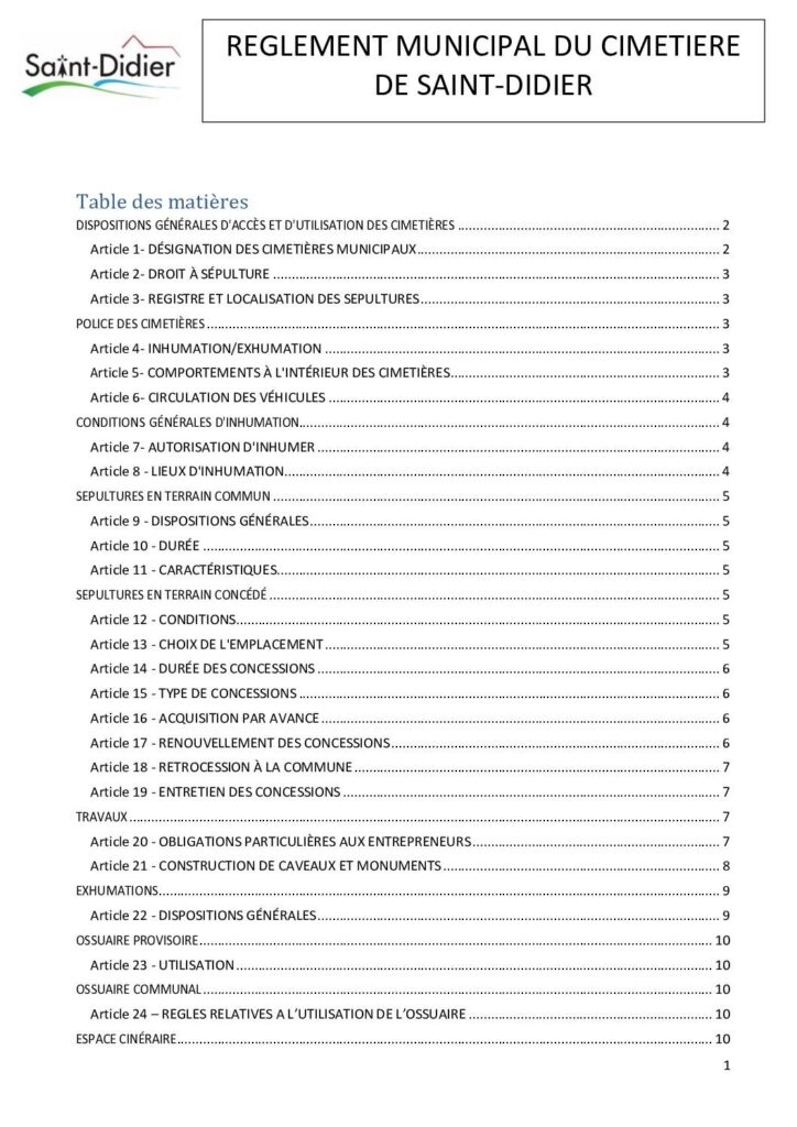 Image du document Réglement municipal du cimetière VF